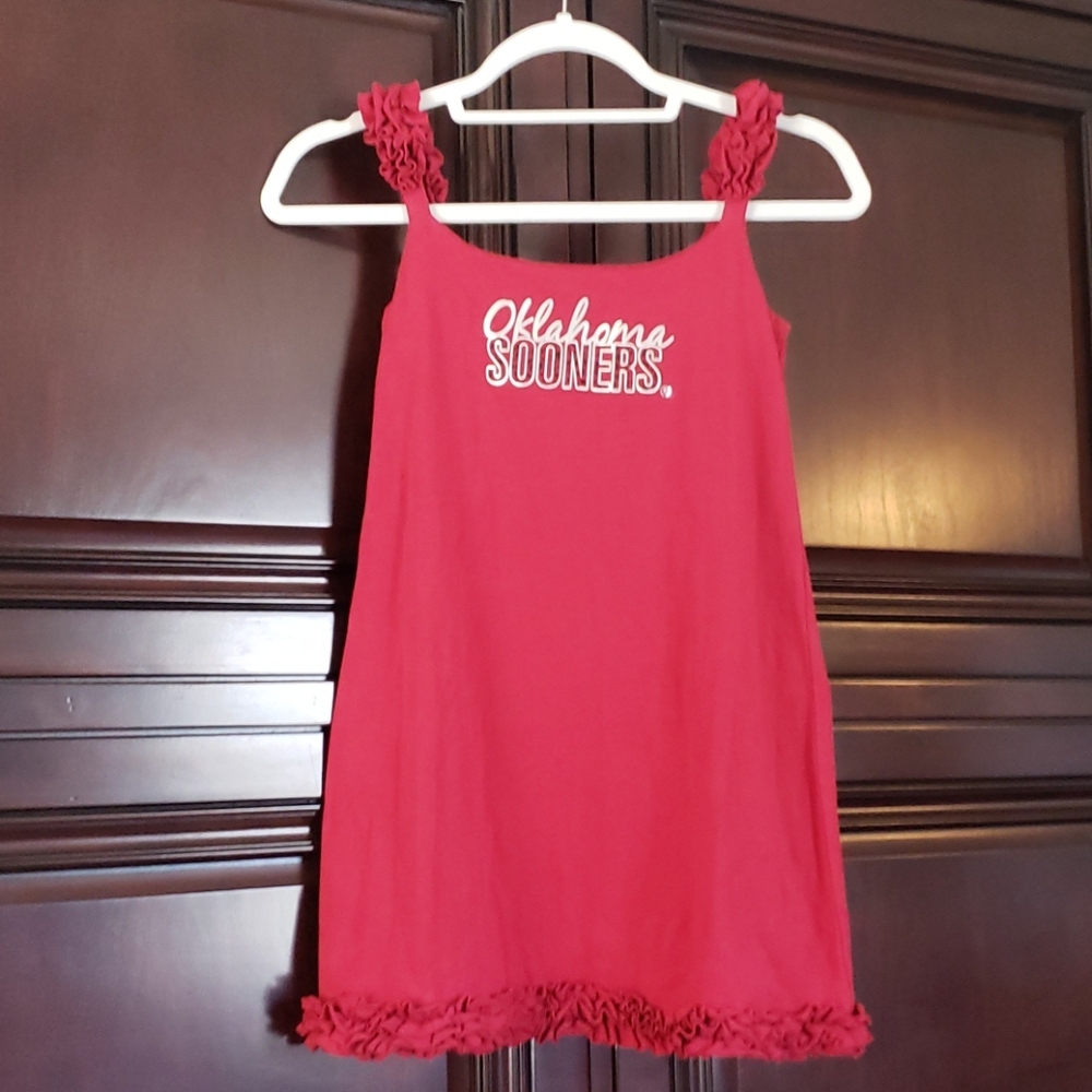 OU Sooners A-line knee-length ruffle tank dress